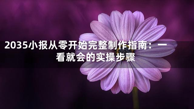 2035小报从零开始完整制作指南：一看就会的实操步骤