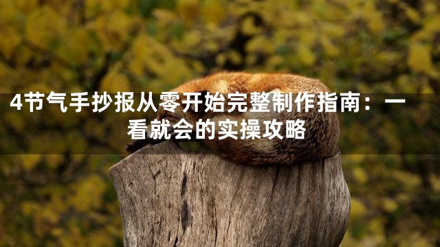 4节气手抄报从零开始完整制作指南：一看就会的实操攻略