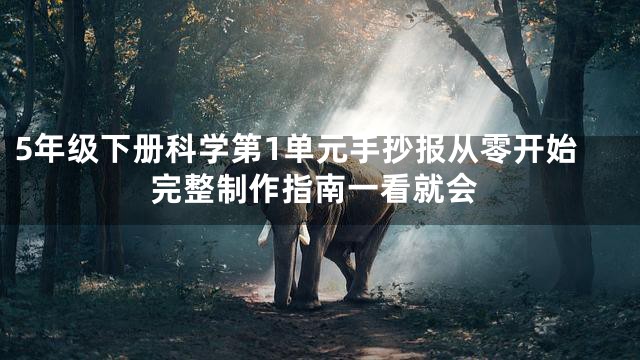 5年级下册科学第1单元手抄报从零开始完整制作指南一看就会