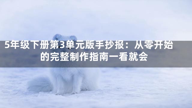5年级下册第3单元版手抄报：从零开始的完整制作指南一看就会