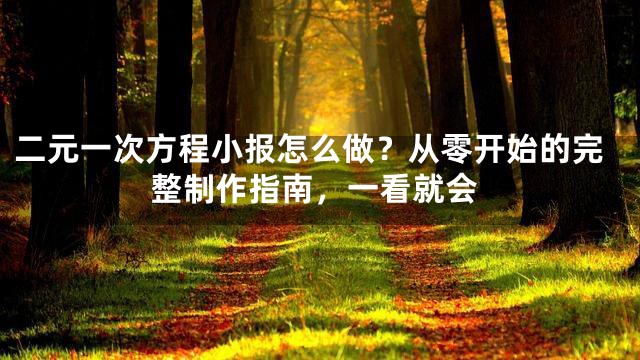 二元一次方程小报怎么做？从零开始的完整制作指南，一看就会
