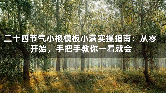 二十四节气小报模板小满实操指南：从零开始，手把手教你一看就会