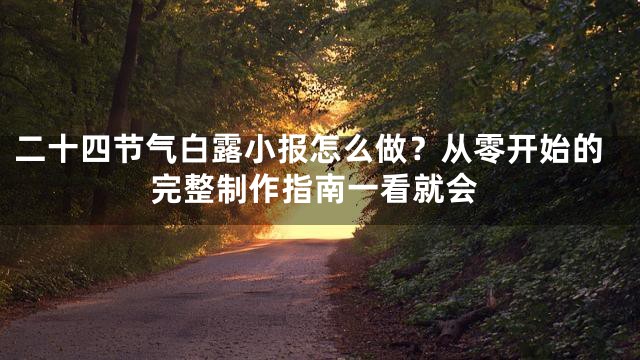 二十四节气白露小报怎么做？从零开始的完整制作指南一看就会