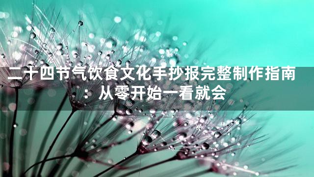 二十四节气饮食文化手抄报完整制作指南：从零开始一看就会
